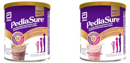 PediaSure Shake Chocolat & Fraise 400g - Complément Alimentaire pour Enfants avec Multivitamines et Minéraux, Protéines et Oméga 3 et 6 - À partir de 1 an - 1x Chocolat 400g + 1x Fraise 400g