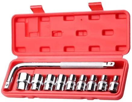 Steckschlüsselsatz – 1/2-Zoll-Antriebs-Steckschlüssel-Set, 10-teiliges Schraubenschlüssel-Set, Ratschen-Handwerkzeug-Kit, Stecknuss, Schnellspann-Ratsche, Mechaniker-Handwerkzeug-Set,