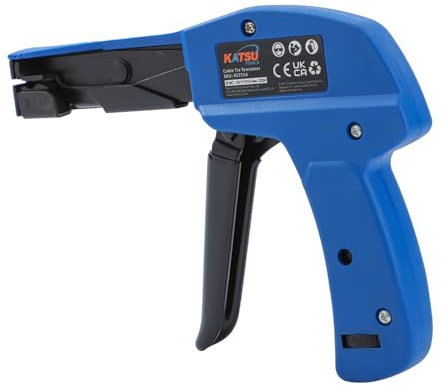 KATSU Tools Nylon-Kunststoff-Kabelbinderpistole, professionelles Kabelbinder-Spann- und Schneidwerkzeug 417514