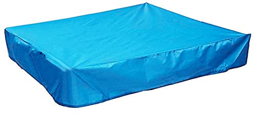 Wasserdichte quadratische Sandkastenabdeckung mit Kordelzug, blau, 180 x 150 cm, schützt Ihren Garten Sandkasten vor Staub und Wasser