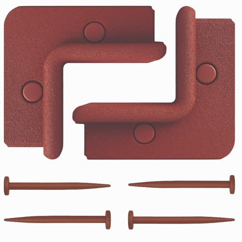 FlexiBorder 2 x 90 Grad Außenecke Terrakotta – Gummierte Rasenkante – Gartenumrandung für Rasenflächen – Gehwege und Blumenbeete