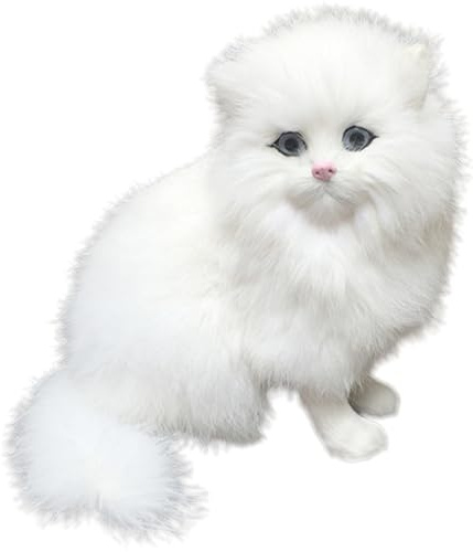 BESTonZON Realistische Perserkatze Dekofigur Flauschige Simulation Katze Allergikerfreundliche Leichte Plüschpuppe Geschenkidee Und Vielseitige Wohn Gartendekoration