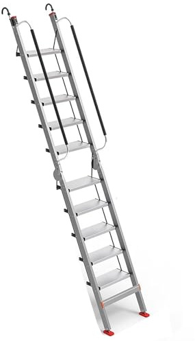 Folding Aluminum Step Ladders with Hook-On Feature for Roof, Garage, Window Well, and High Bed Access, Ensuring Safety and Convenience in Climbing and Escape Situations