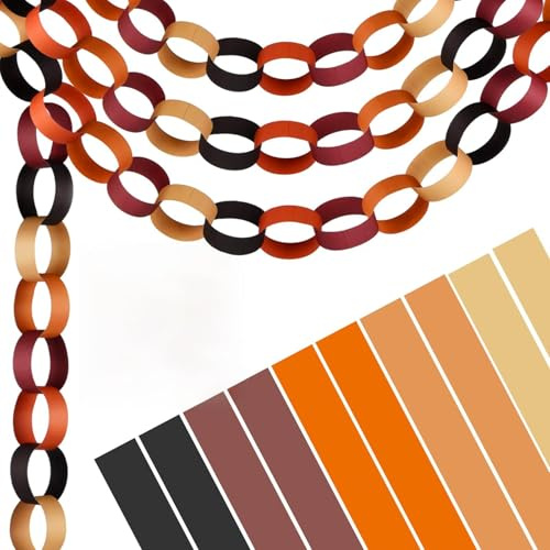 Morcheiong 300 Paper Chains Happy Thanksgiving Paper Strips for Crafting DIY Fall Party Decorations Supplies