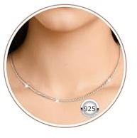 VEEDOFA Sterling Silver Rope Chain Necklaces for Women - Hypoallergenic 2mm Thin Necklace Chain, Lightweight 925 Sterling Silver Plated Rope Chains for Women, Jewellery for Gifts 16/18/20/22 inch