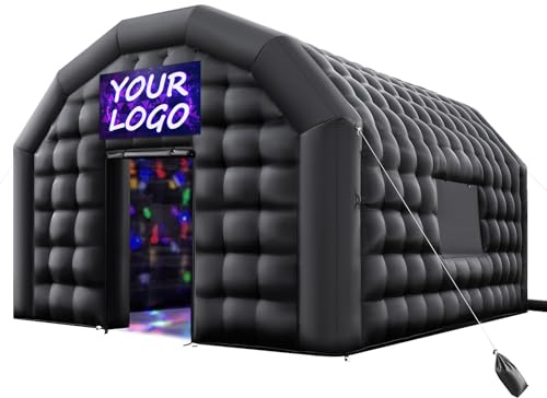 VEVOR Tienda Inflable para Fiestas, Carpa Inflable 6 x 5 x 3,65 m con Soplador de 680 W, Saco de Arena y 2 Ventanas, Tienda de Campaña Tipo Cubo para Eventos, Cumpleaños, Bodas y Fiestas, Negro
