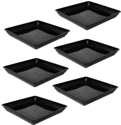 Milisten 6pezzi Sottovaso in Plastica Quadrato da Sottovasi per Fioriera Raccogli-Gocce per Piante Succulent Interno Esterno