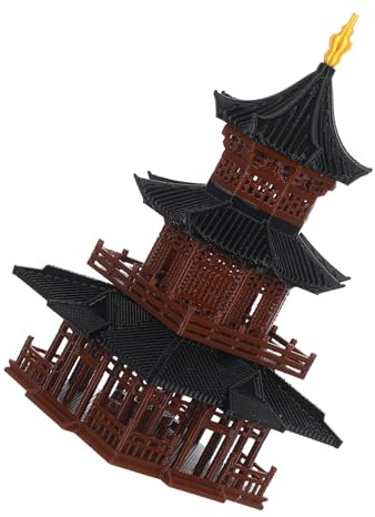 Milisten Zierturm Für Aquarien Miniatur-Modell Im Chinesischen Stil Landschaftsgestaltung Für Aquarien Sechseckige Pavillonfigur Aquarium Mit Bergblick Miniatur-gartendekoration Terrarium-d