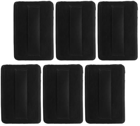 HONITANO 6pcs Small Black Pu Leather Velvet Powder Puff Replacement Set 65x45x4mm Ultra-thin Makeup Applicators for Loose and Pressed Powder, Soft Facial Cosmetics Pads for Women’s Daily