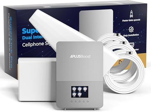 Amplificador de teléfono Celular para el hogar, Cubierta de 8000 pies Cuadrados con 2 Antenas Interiores para Verizon, AT&T y Todos los operadores estadounidenses, Amplificador de señal Celular 5G 4G