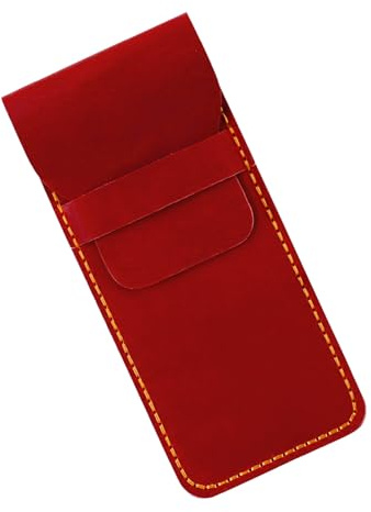 Elegantes Federmäppchen aus Leder, kompaktes Design, Füllfederhalter, Organizer, wasserabweisend, für Männer und Frauen, Reisen, antikes Stifteetui, rot