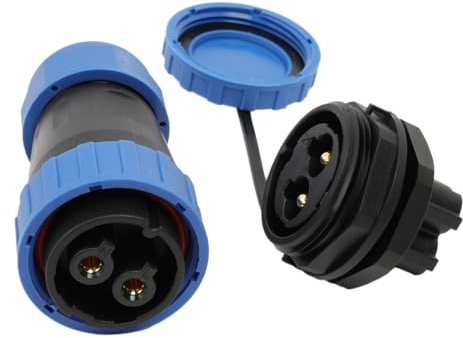 HangTon TY28 Connettore a 2 pin 45A, presa maschio per montaggio a pannello, spina femmina, vite, scollegamento rapido impermeabile per dispositivi di alimentazione nautici