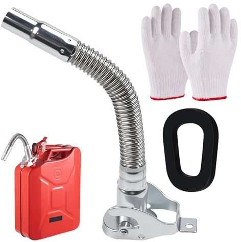 Einfüllstutzen Kanister Ausgiesser für Kanister 5/10/20l, Flexibel Benzinkanister Ausgießer, 30 cm Edelstahl Kanisterauslauf, Kanisters Ausgießer für Autos, Motorräder, Schiffe, Lastwagen