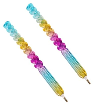 Stylo à Pointiller pour Peinture Diamant, Sélecteur de Perles 2 Pcs | Plastique, Outil de Pointillage et Ramasse- pour Bureau, École, Usage à Domicile et Professionnel