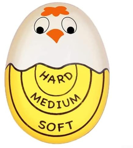 Hard Boiled For Egg Timer with Color Change Feature Shows Doneness from Soft to Hard Boiled For Eggs (Right)