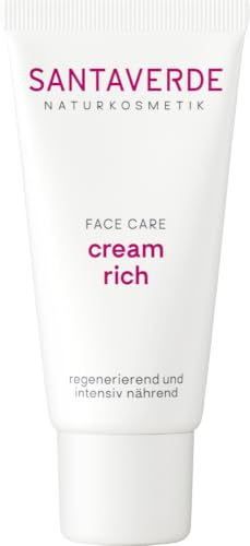 Santaverde / cream rich / Gesichtscreme / reichhaltig / regenerierend / wirkt intensiv nährend / ohne Duft / für trockene Haut / reiner Aloe Vera Saft / eigener, kontrolliert biologischer Anbau / Gesicht & Dekolleté / Unisex / 100 % vegan / 30 ml