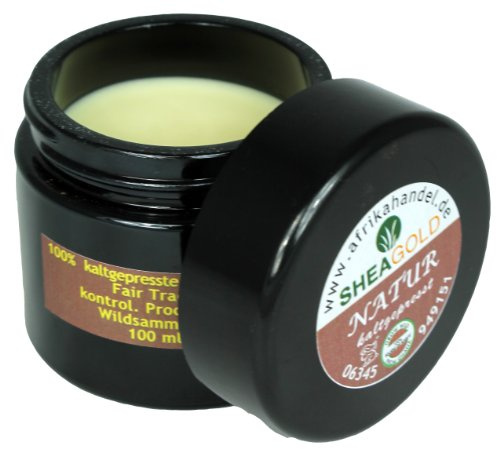 Burro di karitè originale, non raffinato e spremuto a freddo, 80 g, in vetro, per cosmetici naturali, vegano, senza profumo, idratante, idratante, lubrificante, tutti i tipi di pelle