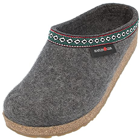 HAFLINGER GZ Clog - Grey, 45 14 Women/12 Men