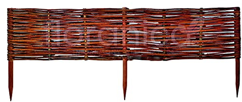 Floranica 1 pezzo Recinzione in vimini per aiuole 20 cm x 100 cm Palizzata in Salice Bordatura per aiuole Pannello da Giardino per Delimitazione di Sentieri Bordo per Prato