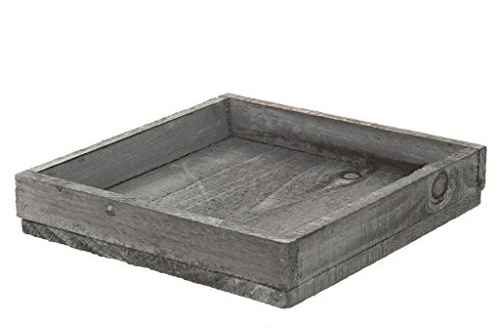 Holztablett - Holz Tablett - Dekoschale - Dekoration - Vintage - Shabby Chic - 20x20x4cm - Grau - 6 Stück - A95323