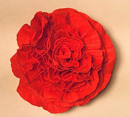 4 Rollen DEKO Krepppapier Floristenkrepp - Nicht ausblutend, Hohe Lichtechtheit 12 cm breit, 2,5 meter - KREPPBÄNDER –ROT fertig zugeschnitten