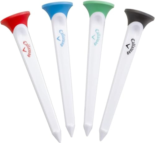 Callaway Par Tee Plastic Golf Tees, 4 Pack, Assorted