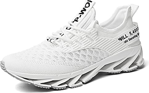 Sportskor Löparskor Andningsbara Lätta sneakers Gym Fitness Sneaker för män Kvinnor 18 White 44EU