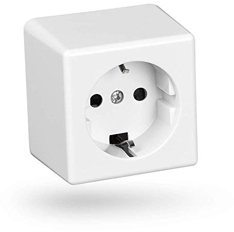 HEITECH Presa a muro bianca - Nuovo modello - presa a muro 250 VAC 16A IP20 - Presa Schuko da interno presa a muro presa a contatto di terra
