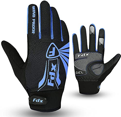 FDX Thermo Winter Fahrradhandschuhe Herren Damen - Wasserdicht Winddicht Warm-Atmungsaktiv Anti-Slip Touchscreen - Ideal Cycling Bike Commute Outdoor Lauftraining