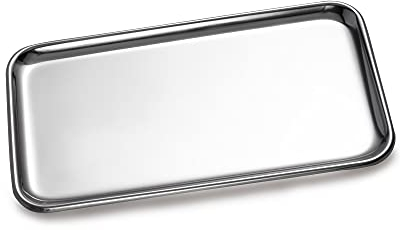IMEEA Small Serving Tray for Kitchen Jewelry Bathroom SUS304 Stainless Steel, 20.5 x 11.5cm (Silver)
