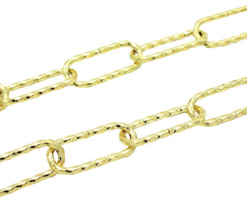 1,5m Eisenkette Gold gedreht ø 3,5mm glänzend Kette Ringkette Leuchtenkette Tragkraft 10 kg