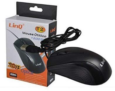 mouse ottico usb 1200dpi plug & play linq t2 ergonomico
