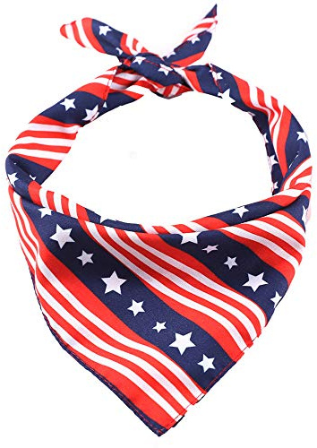 Egurs Amerika Flagge-Muster Hunde Bandana USA Fahne Hunde-Halstuch Dreieckstuch Halsband Bandana Katzenhalsband Tuch aus 100% Baumwolle 5#