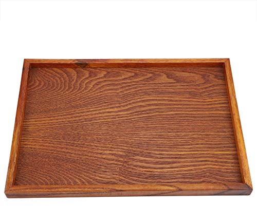 Bandeja de té de madera, plato rectangular para mesa de servicio para hotel, plato de almacenamiento de alimentos(35x24cm)