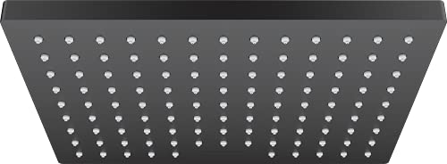 hansgrohe Vernis Shape - Kopfbrause, eckige Duschbrause (230 x 170 mm), Regendusche mit 1 Strahlart für Wand- oder Deckenmontage, Brausekopf mit Antikalk-Funktion, Mattschwarz, 26281670