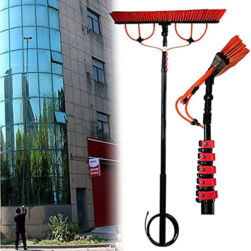 XYEJL Spazzolone per Fotovoltaico,Spazzola Telescopica Acqua Pulita, Kit Spazzola per Vetri,per La Finestra Pulizia Auto del Vetro Pannello Solare Cleaning,7.2m/24FT