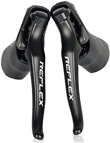 Levier de vitesse pour vélo de route 2 × 8/2 × 9/2 x 10/2 x 11 vitesses ? Shifters & Câble de changement de vitesse Frein Vélo Dérailleur avant Compatible avec Shimano (2 x 8S REFLEX : compatible