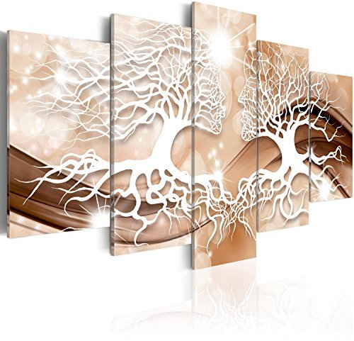 murando Cuadro Acústico Abstracto Arbol 100x50 cm espuma acústica absorbe el sonido aislamiento lienzo de 5 piezas Impresión Artística Decoración de Pared h-A-0064-b-o