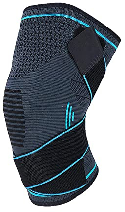 Rodillera para hombre y mujer, Rodillera Comprimida Rodilleras Voley, con correas ajustables para aliviar la artritis, deportes, correr, senderismo, voleibol (Single) (L)