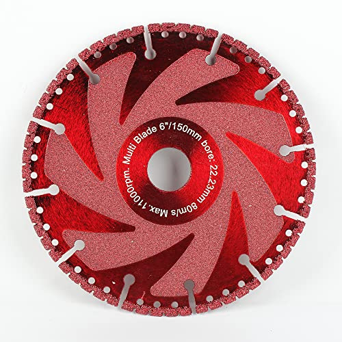 Raizi Disque de découpe diamant brasé sous vide 150 mm pour bois, plastique, granit, marbre, aluminium, maçonnerie, béton, acier