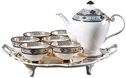 YQBUER Palazzo Europeo Bone Bone Porcellana Set di caffè Inglese Italiano Squisito Squisito Fiore ceramico Tazza di tè Piccola Decorazione d'interni di Lusso Set di tè tè pomeriggio Set con vassoi