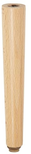WAGNER Möbelbein/Sofabein/Möbelfuß/Couchfuß Design BUCHE konisch - Ø 35/25 x 210 mm, FSC®-Massivholz Buche, Natur, inkl. QuickClick® Softgleiter Ø 25 mm, Innengewinde Ø 10 mm - 12772001