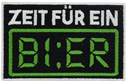 Finally Home Patch zum Aufbügeln - Zeit für ein Bier | Alkohol Patches Beer Bügelbild Lustiger Aufbügler Saufen Aufnäher