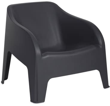 Mondo Viro - Juego de jardín de resina Petra, mesa contenedor y sillón para exterior (sillón antracita)