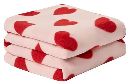Dreamscene Throw Blanket, Hearts Fluffy Throw Blankets for Bed Sofa Fleece Blanket Soft Thick Warm Blanket Picnic Travel Car Christmas Throw Blankets, Multi 120x150cm
