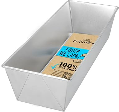 Birkmann, ´Cause we care, Kastenkuchenform, 30 cm, Backform aus nachhaltigem Weißblech, gefaltet, PFOA- und PFOS-frei, 889071