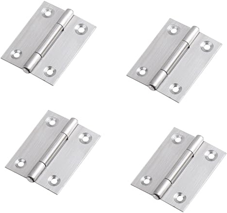 Leliafleury 4Pcs Folding Door Hinges 50mm(2 inch) Stainless Steel Hinges for Window Cabinets Closet Drawer Boxes
