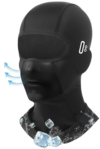 Cagoule avec trous de lunettes pour homme et femme - Masque Shiesty rafraîchissant d'été - Protection UV pour moto, ski, travail - Noir - Taille unique, Noir/blanc, taille unique