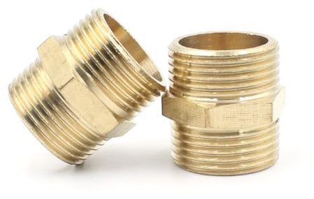 JIADEXIN 2 Pcs Doble Cabeza 1 Pulgada De Latón Rosca Macho Racor Doble Con Conector Hexagonal Conexión De Tuberías O Piezas De Adaptador Accesorios De Montaje Para Tuberías De Agua