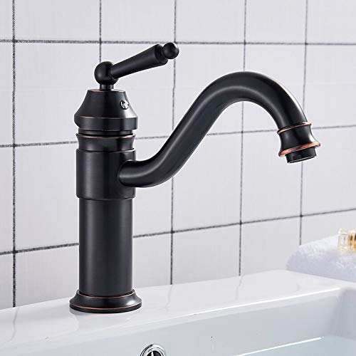 Schwarz-Bronze-Badezimmer-Waschtisch-Messing-Wasserhahn, Waschbecken-Wasserhahn, Badezimmer-Kran, Kalt- und Warmwasser-Mischbatterien, Badezimmer-Wasserhähne, Gefäß-Waschtisch-Wasserhahn Warm as ever